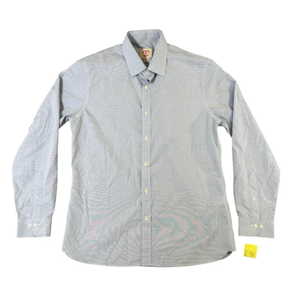 Brooks Brothers Red Fleece Mens L Blue Micro Dot Cotton Button Down Shirt